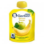 Gerber 90 г пюре (пауч) яблоко-банан